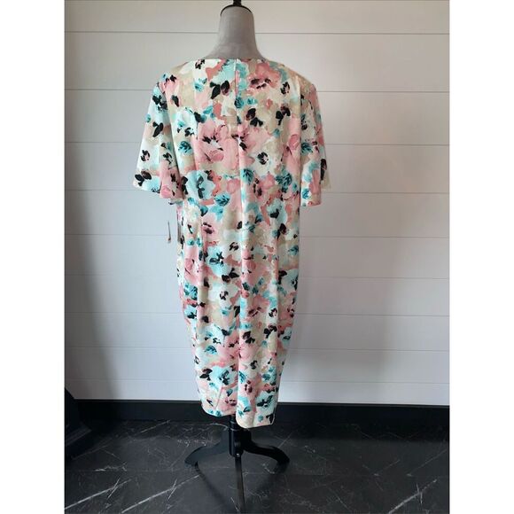 NEW KASPER PINK FLORAL CAREER SHEATH DRESS SIZE 16 Tutu pink - Picture 6 of 12